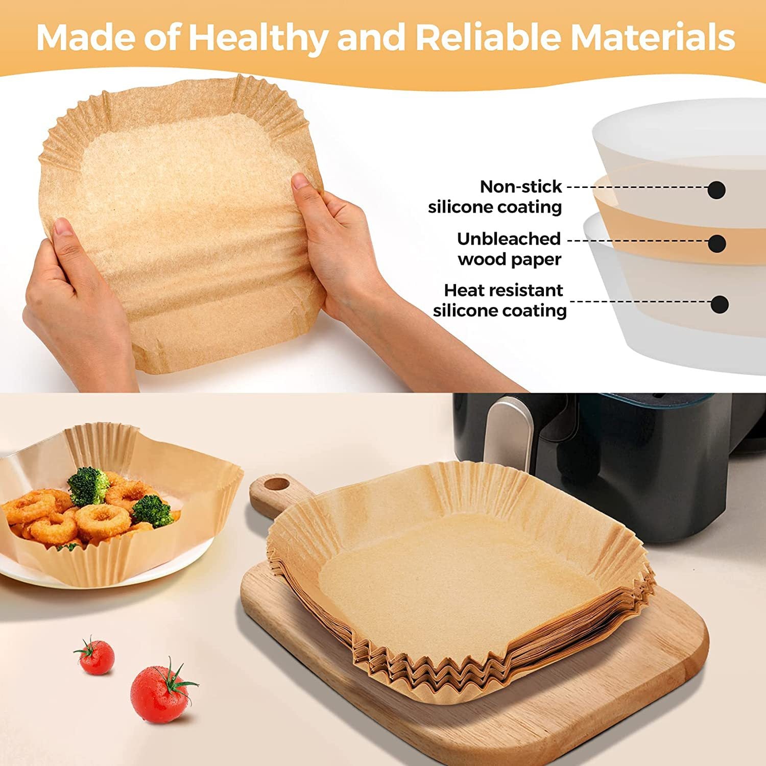 Food-Safe Air Fryer Baking Paper – Disposable & Grease-Proof